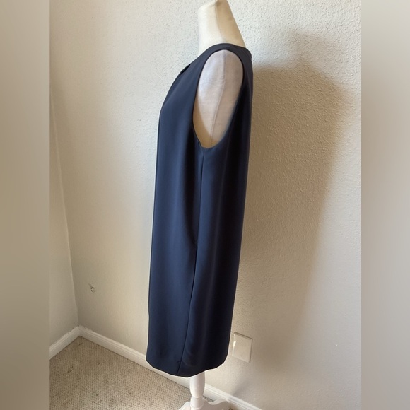 Peserico Grey Sleeveless Shift Dress with Pockets Size 46 - Picture 3 of 11